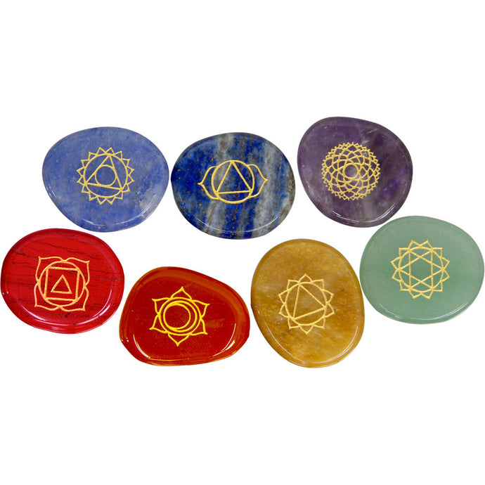 7 Chakra symbol stones